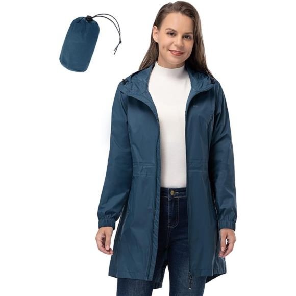 Jackets & Coats Womens Long Rain Jackets With Hood Packable